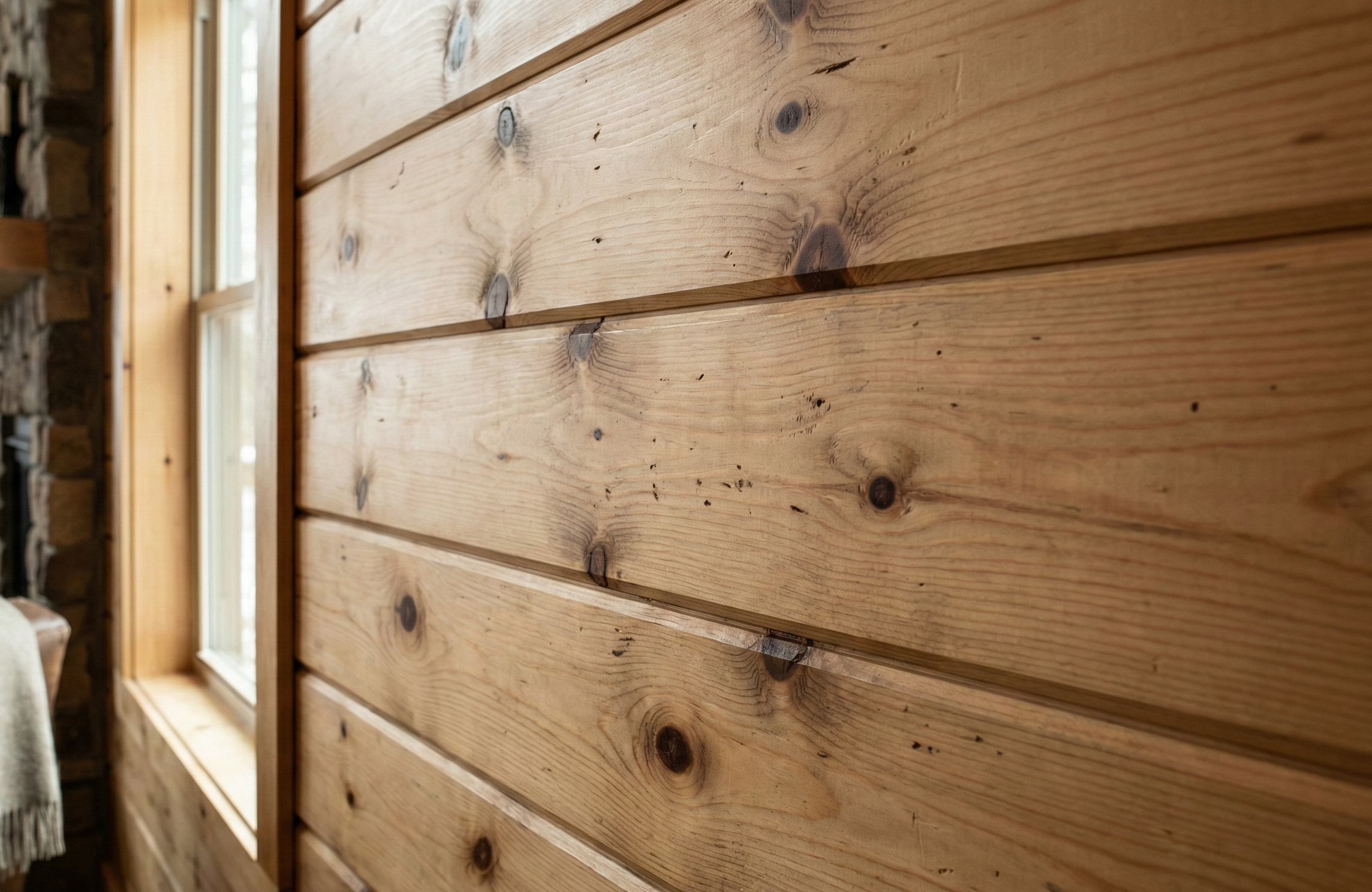 White Pine tongue and groove paneling